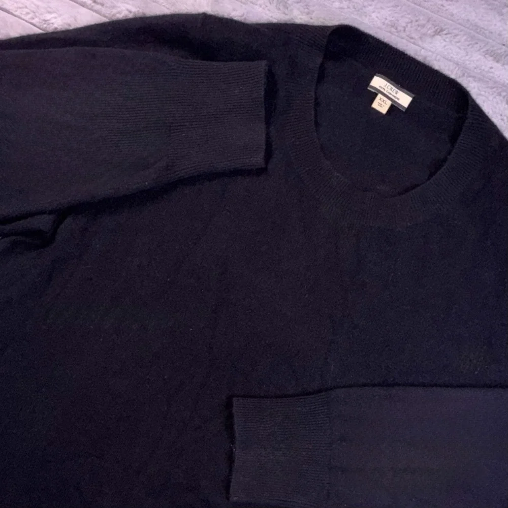J.Crew Sweater Men 2XL Pullover Black Cashmere Knit Crew Neck Outdoor XXL Luxury